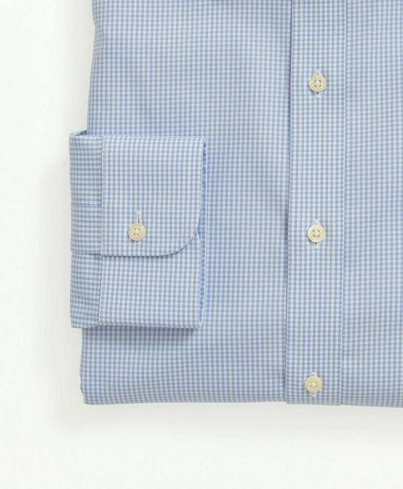 Big & Tall Stretch Supima® Cotton Non-Iron Pinpoint Oxford Ainsley Collar, Gingham Dress Shirt Product Image