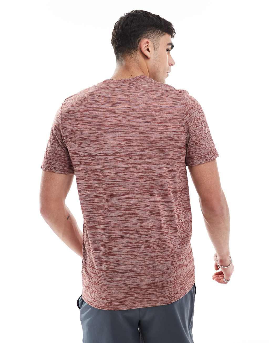 Nike Training Dri-Fit Reset melange T-shirt in red Product Image