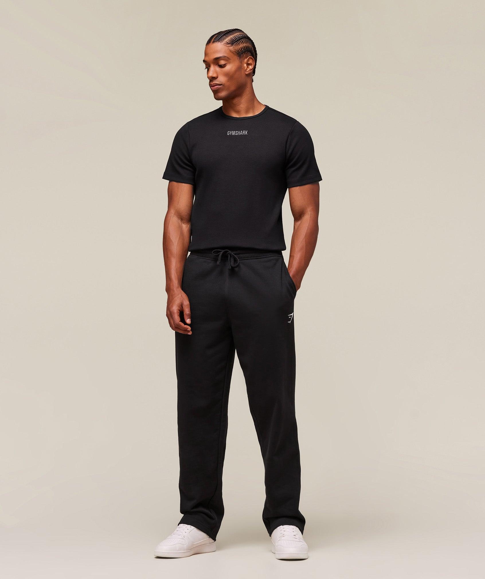 Gymshark Premium Ribbed T-Shirt - Black Male Product Image