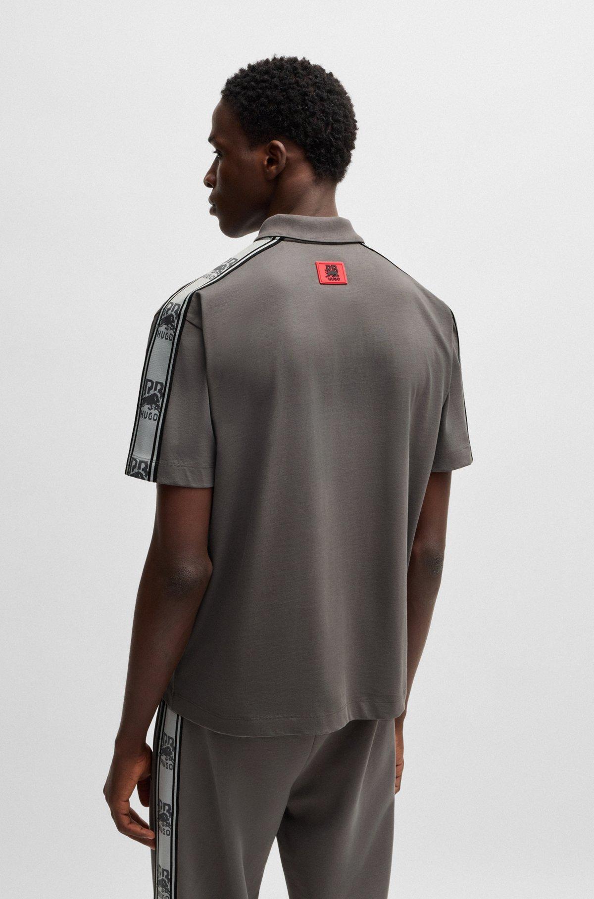 HUGO x RB cotton polo shirt with branded tape Product Image