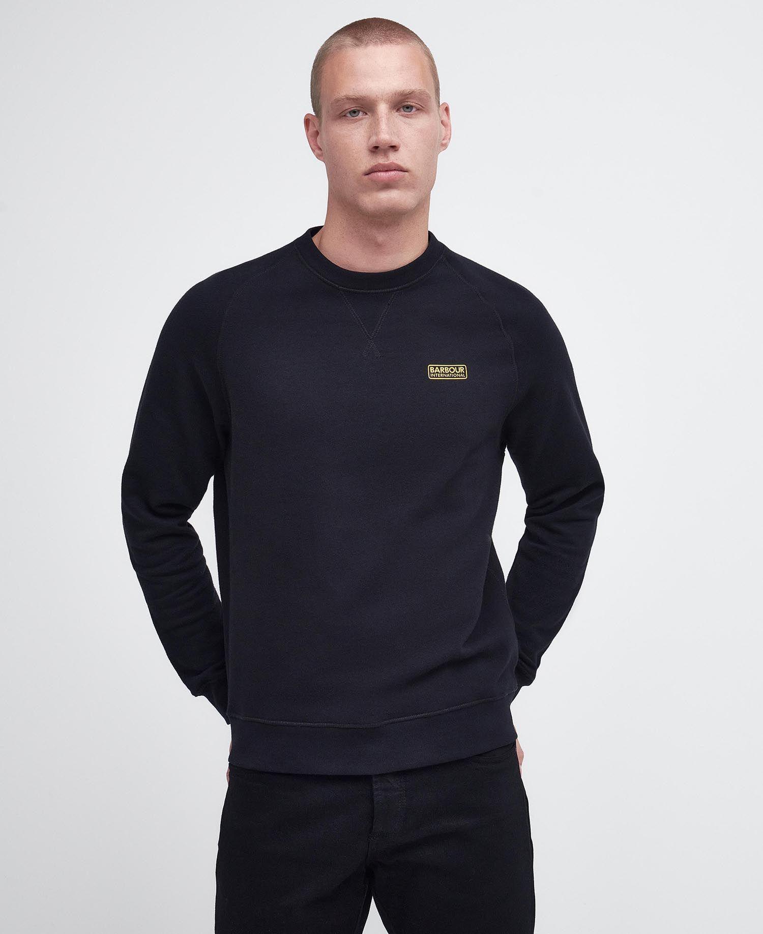 BARBOUR Logo Detailed Long Sleeved Crewneck Sweatshirt In Black Product Image