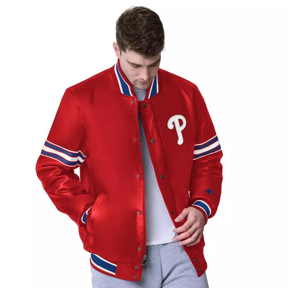 Men's Starter Red Philadelphia Phillies Leather Jacket, Size: XL Product Image