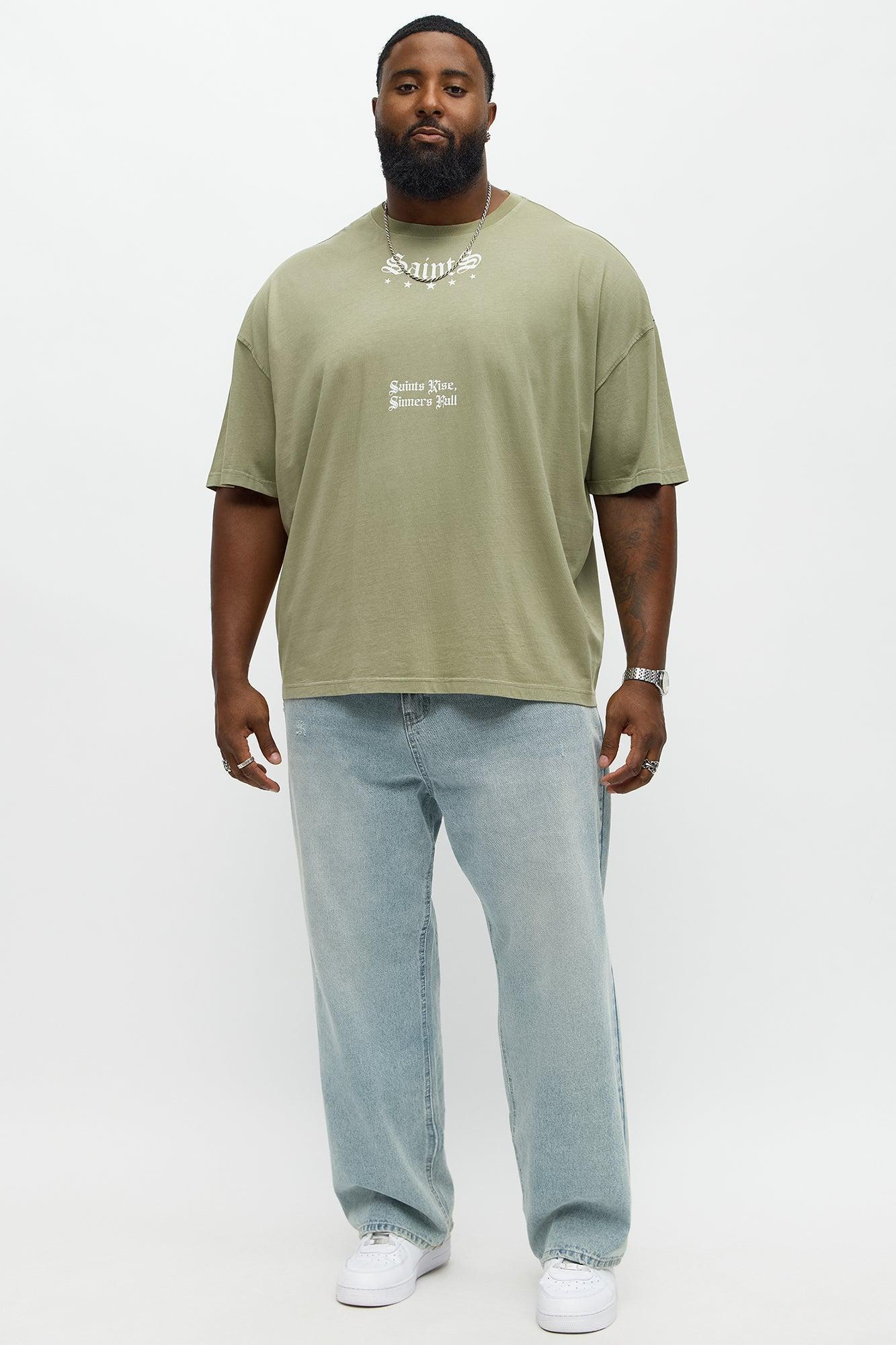 Saints Rise Saints Fall Oversized Short Sleeve Tee - Olive Product Image