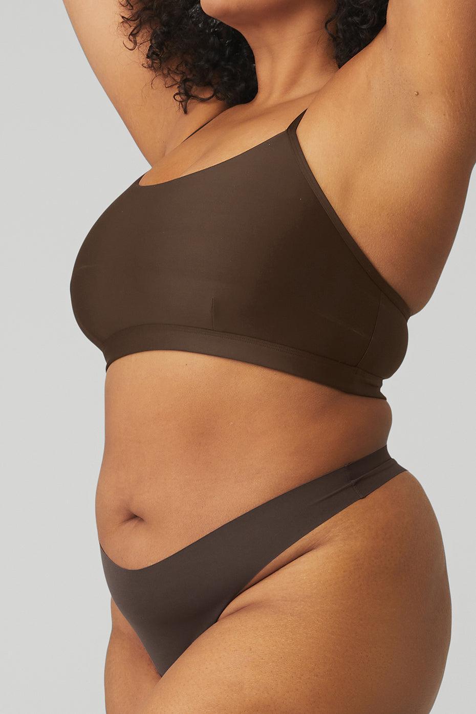 Alo Yoga | Airbrush Invisible Thong Underwear Brown, Size: XS Product Image