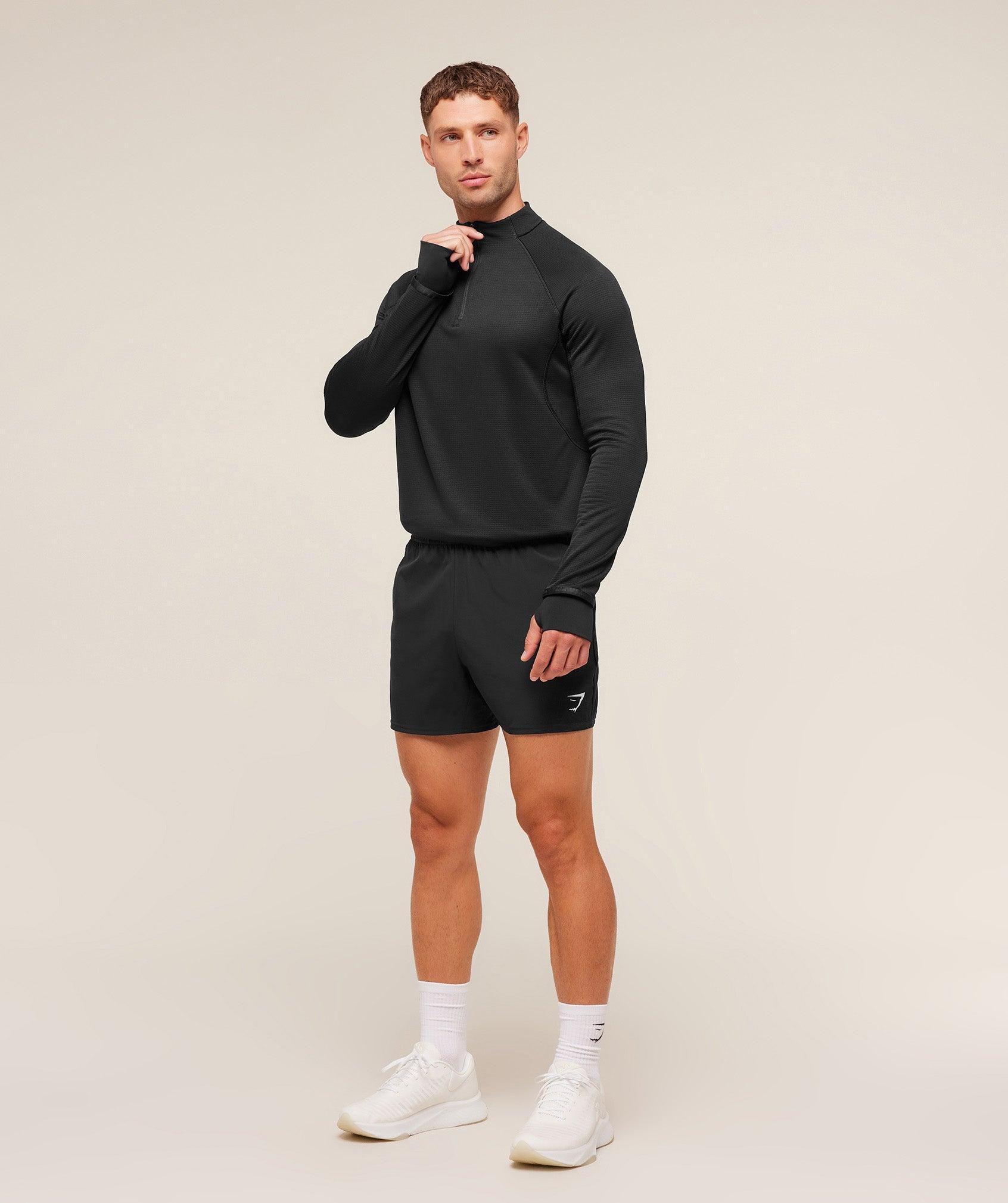 Gymshark Running 1/4 Zip - Black Male Product Image