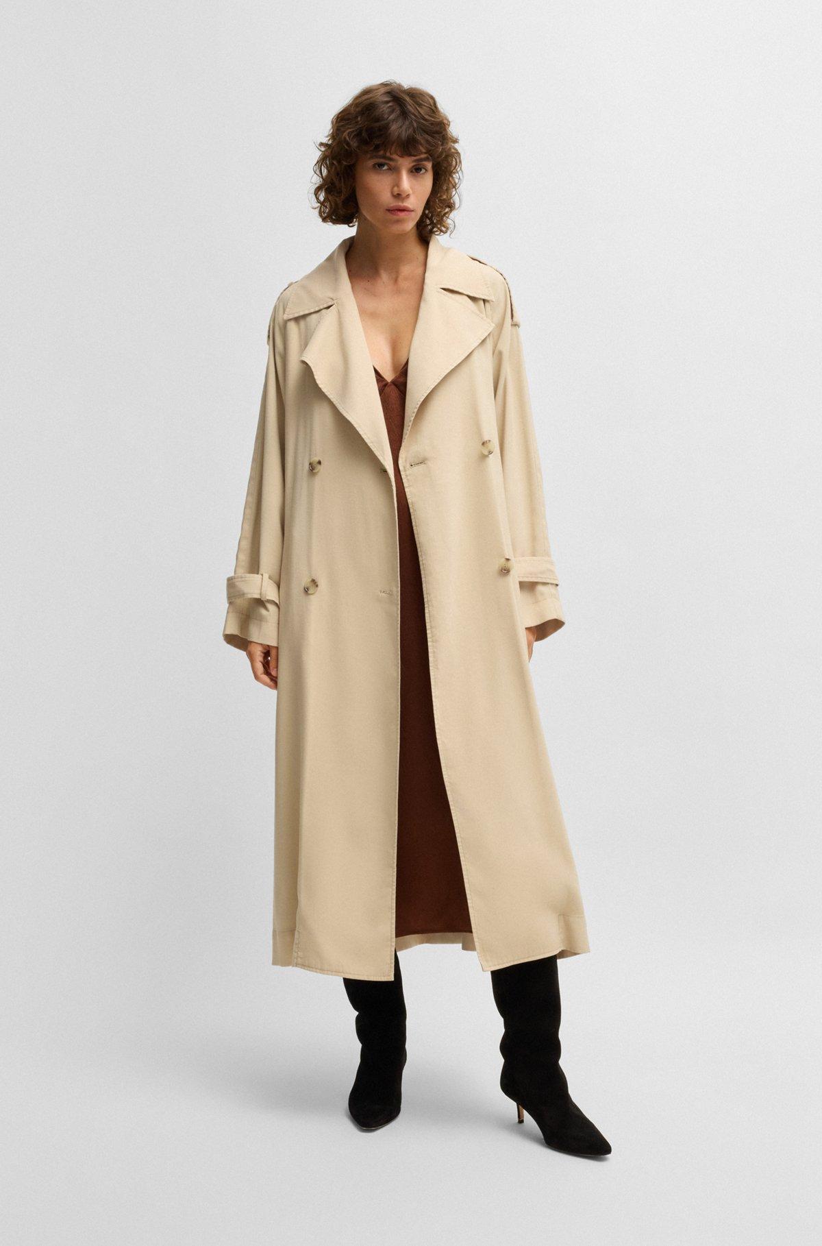 BOSS - Loose-fit trench coat with belt - Light Beige Product Image