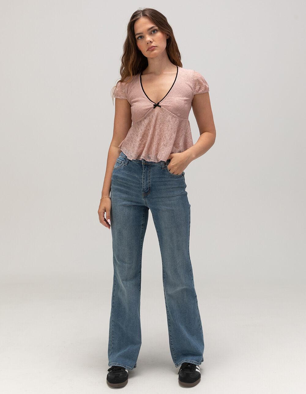 RSQ Womens High Rise Flare Jeans - TINTED DENIM Product Image