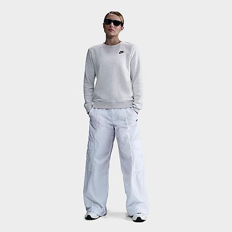 Nike Women's Sportswear Club Fleece Crewneck Sweatshirt in Grey/Birch Heather Size 2XL Cotton/Polyester/Fleece Product Image