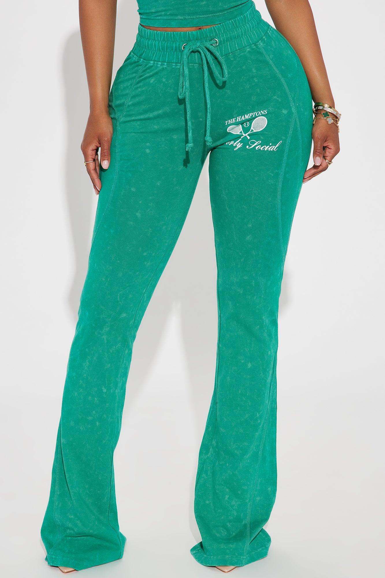 The Hamptons Sporty Flared Pant - Green Product Image