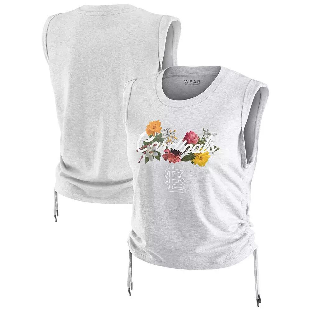 Women's WEAR by Erin Andrews  Heather Gray San Diego Padres Cinched Tank Top, Size: XXL, Grey Product Image