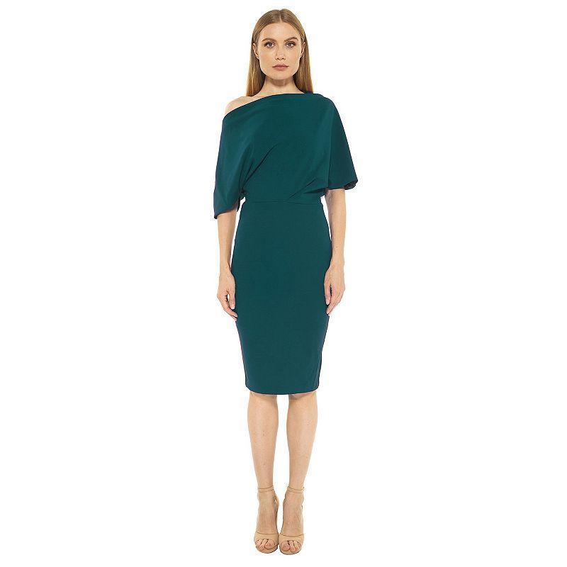 Women's ALEXIA ADMOR Olivia Draped One-Shoulder Sheath Dress, Size: XS, Blue Product Image