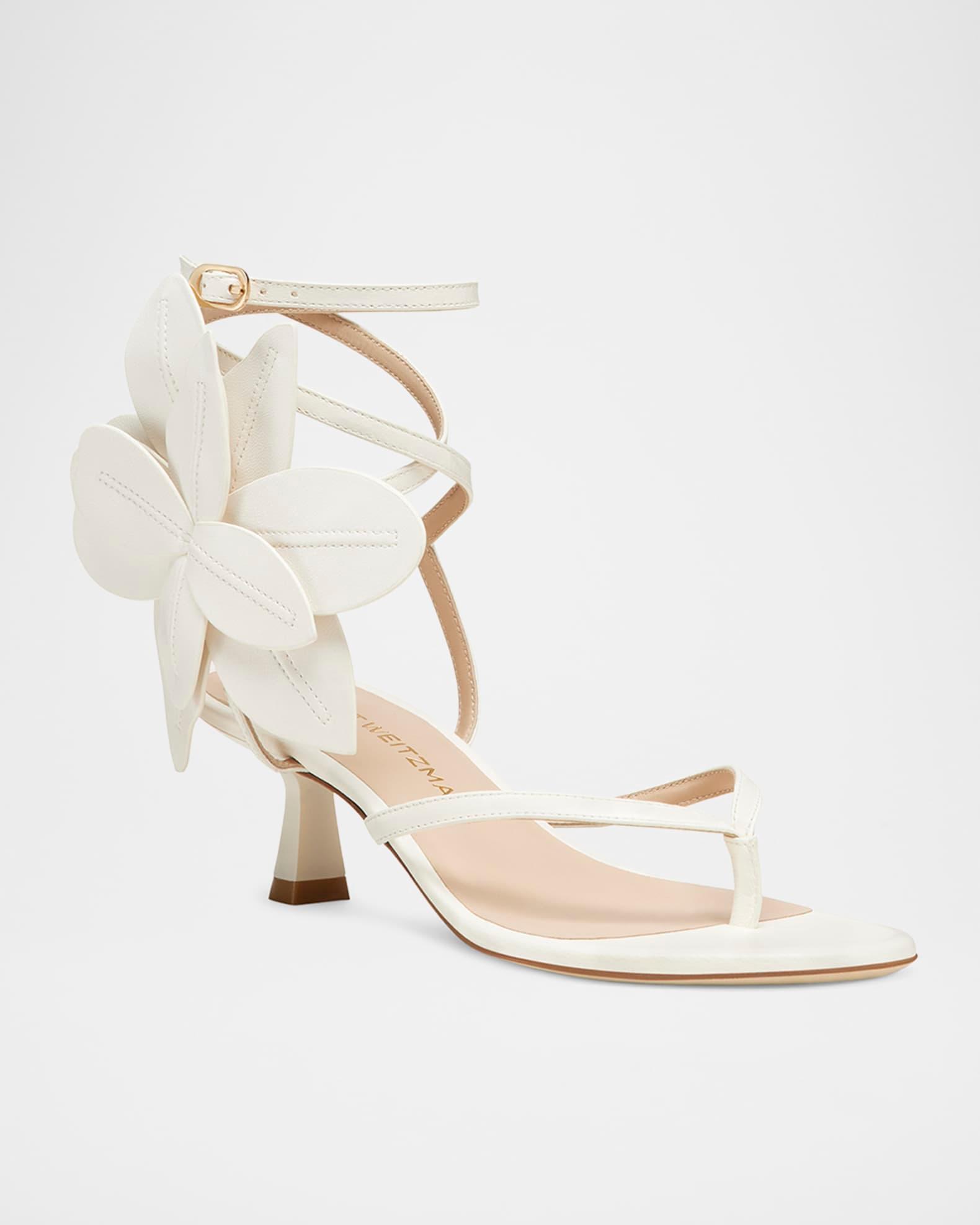 Paradise 50 Flower Leather Kitten Sandals  Product Image