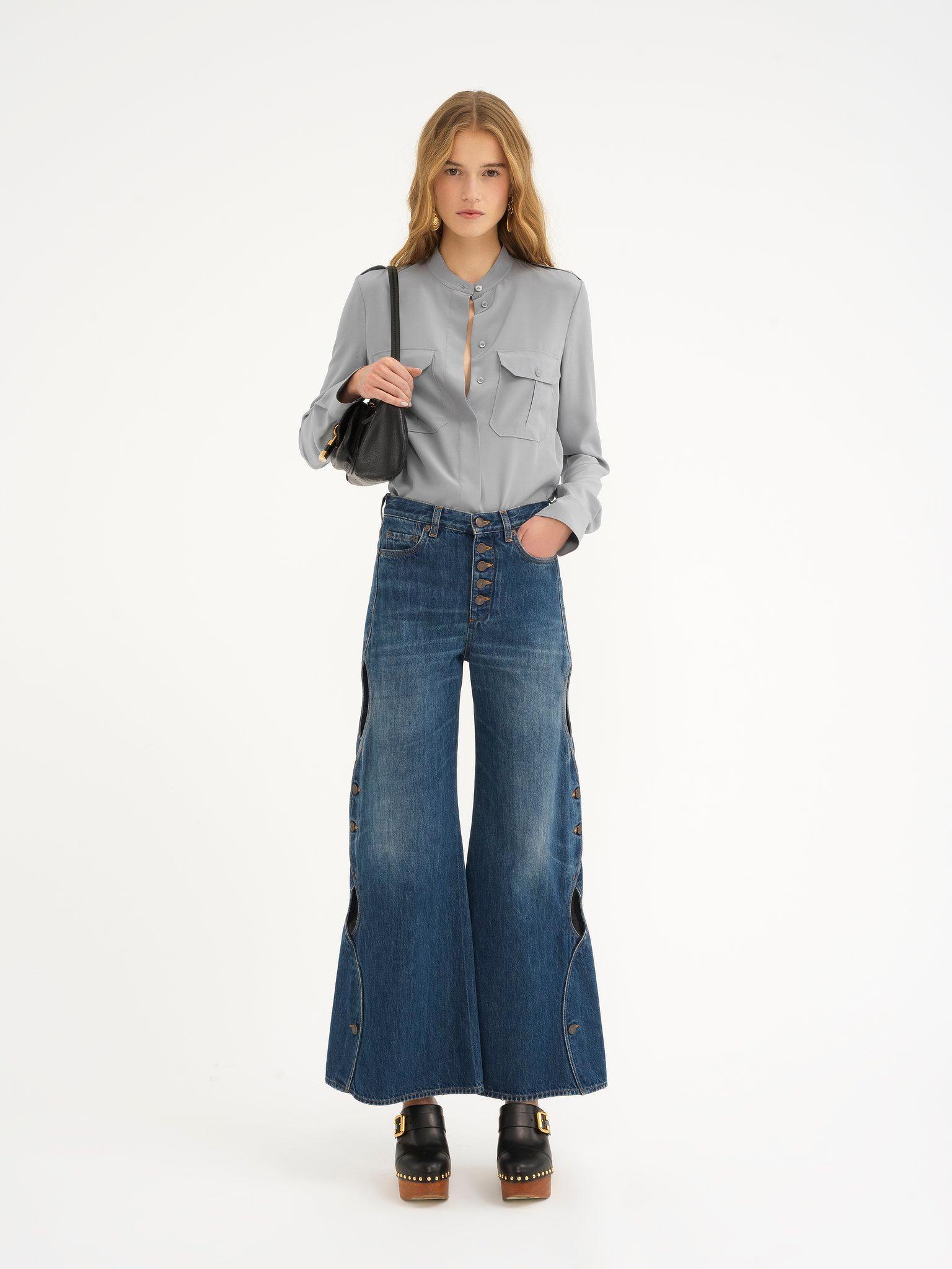 Classic utilitarian blouse in crêpe de chine Product Image