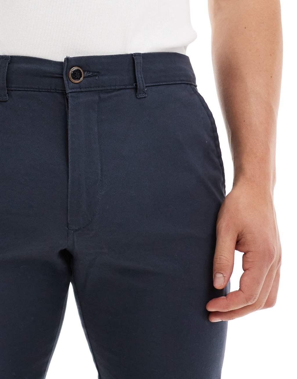JJ Rebel slim fit chino pants in navy Product Image