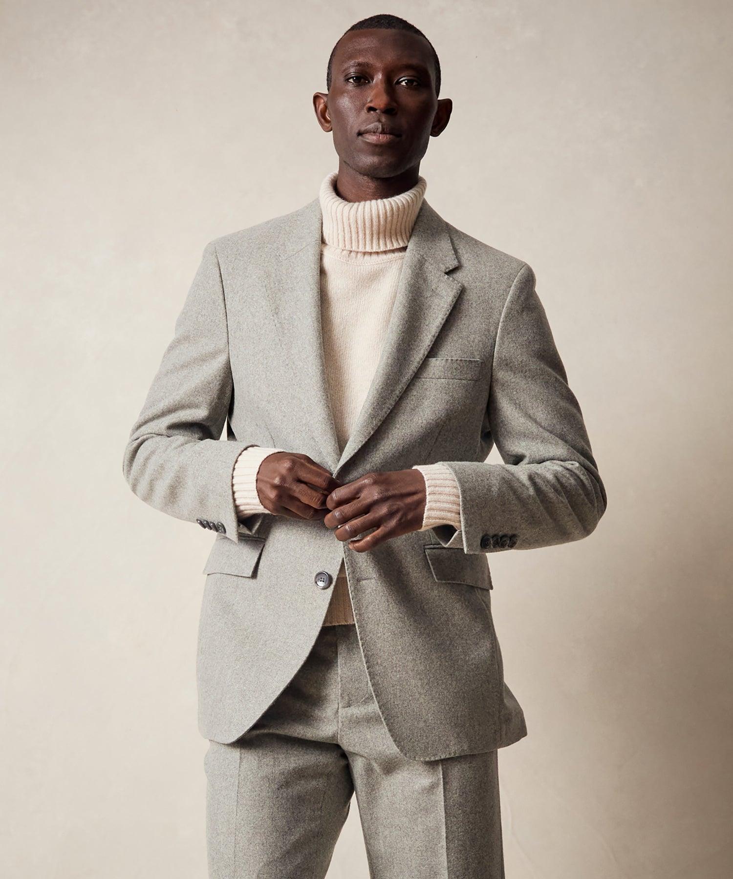 Italian Flannel Sutton Jacket in Light Grey Product Image