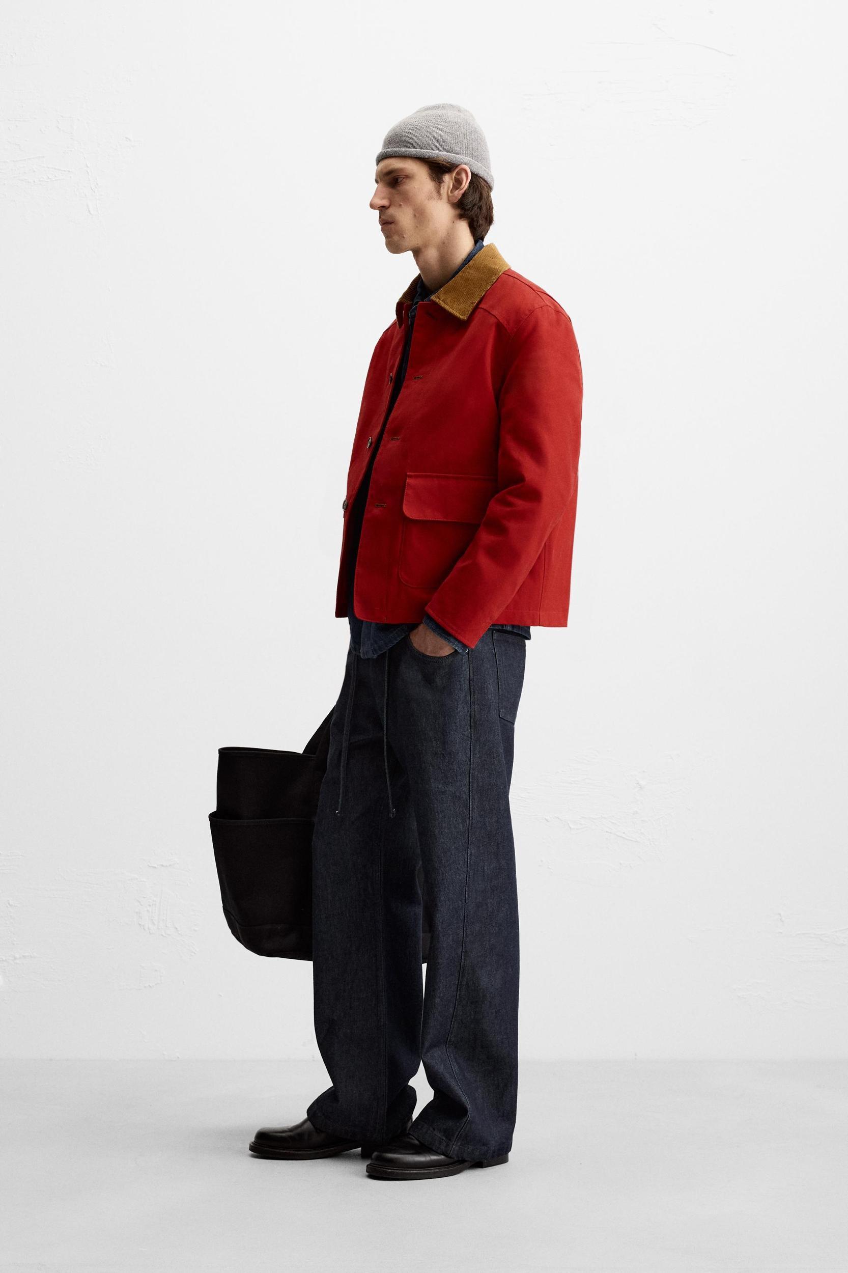 CONTRASTING COLLAR JACKET Product Image
