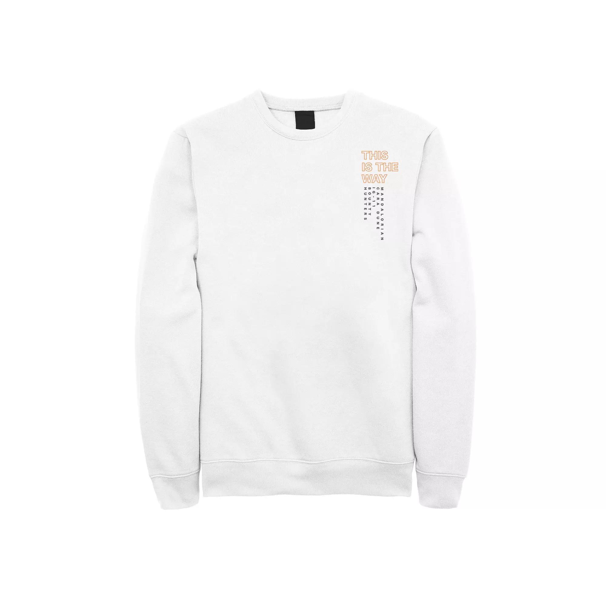 Men's Star Wars: The Mandalorian The Way Text Sweatshirt, Size: XL, White Product Image