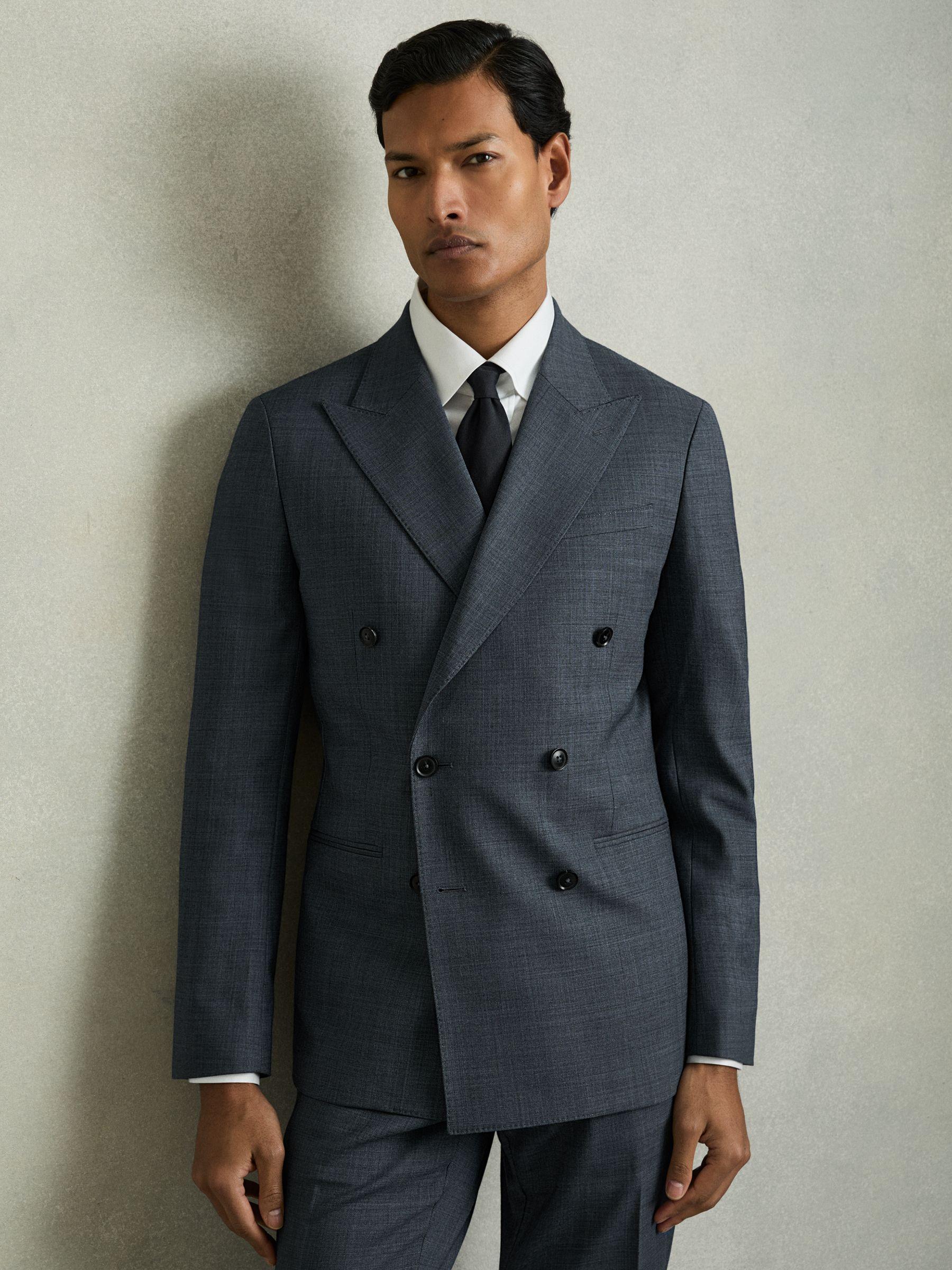 Slim-Fit Pinstripe Suit Trousers in Oatmeal/White Product Image