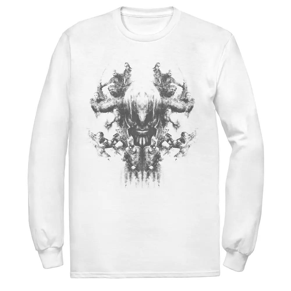 Men's Marvel Avengers Endgame Smoke Skull Long Sleeve Tee, Size: Small, White Product Image