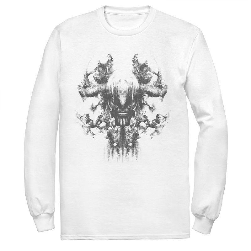Men's Marvel Avengers Endgame Smoke Skull Long Sleeve Tee, Size: Small, White Product Image