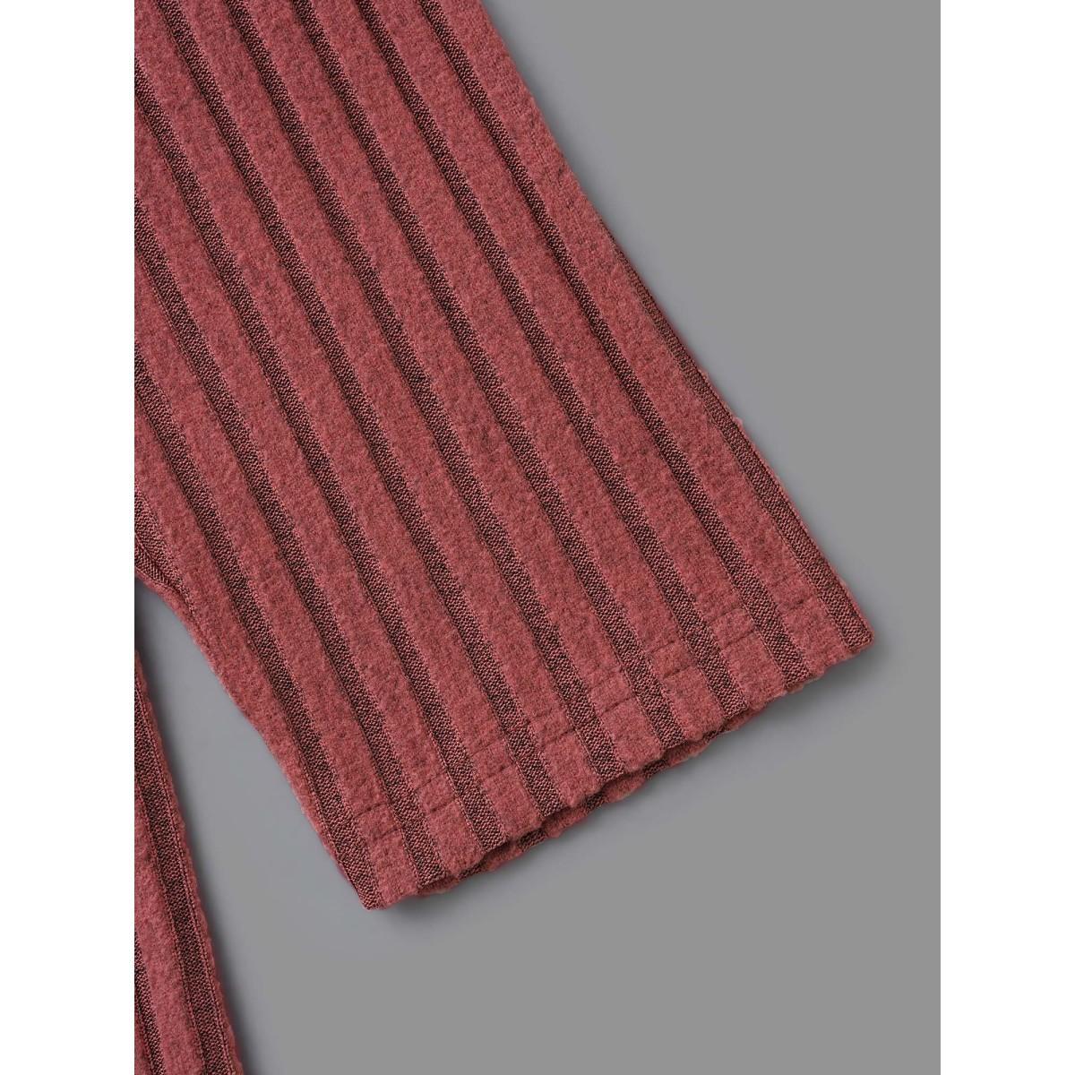 Plus Size Texture Notched Collar Button Up T-shirt Maroon Women Casual Texture Notched collar Everyday T-shirts BloomChic 18-20/2X Product Image