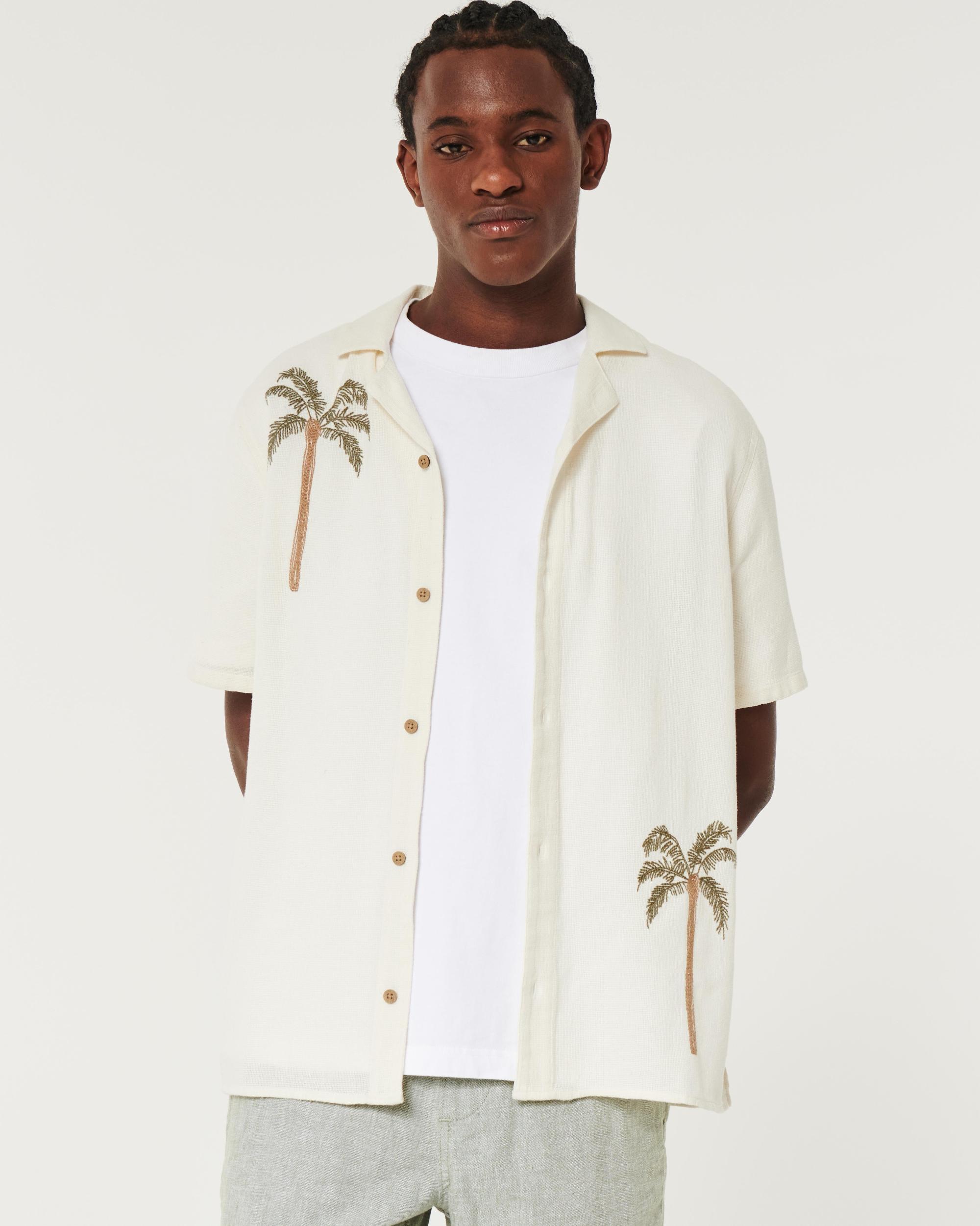 Relaxed Short-Sleeve Embroidered Western Graphic Shirt Product Image
