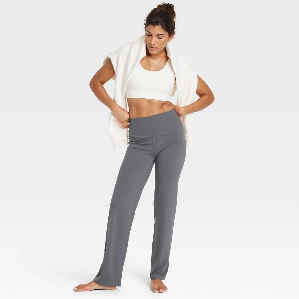 Womens Everyday Soft High-Rise Straight Leg Pants - All In Motion Dark XS: Moisture Wicking, Quick Dry, UPF 50+ Product Image