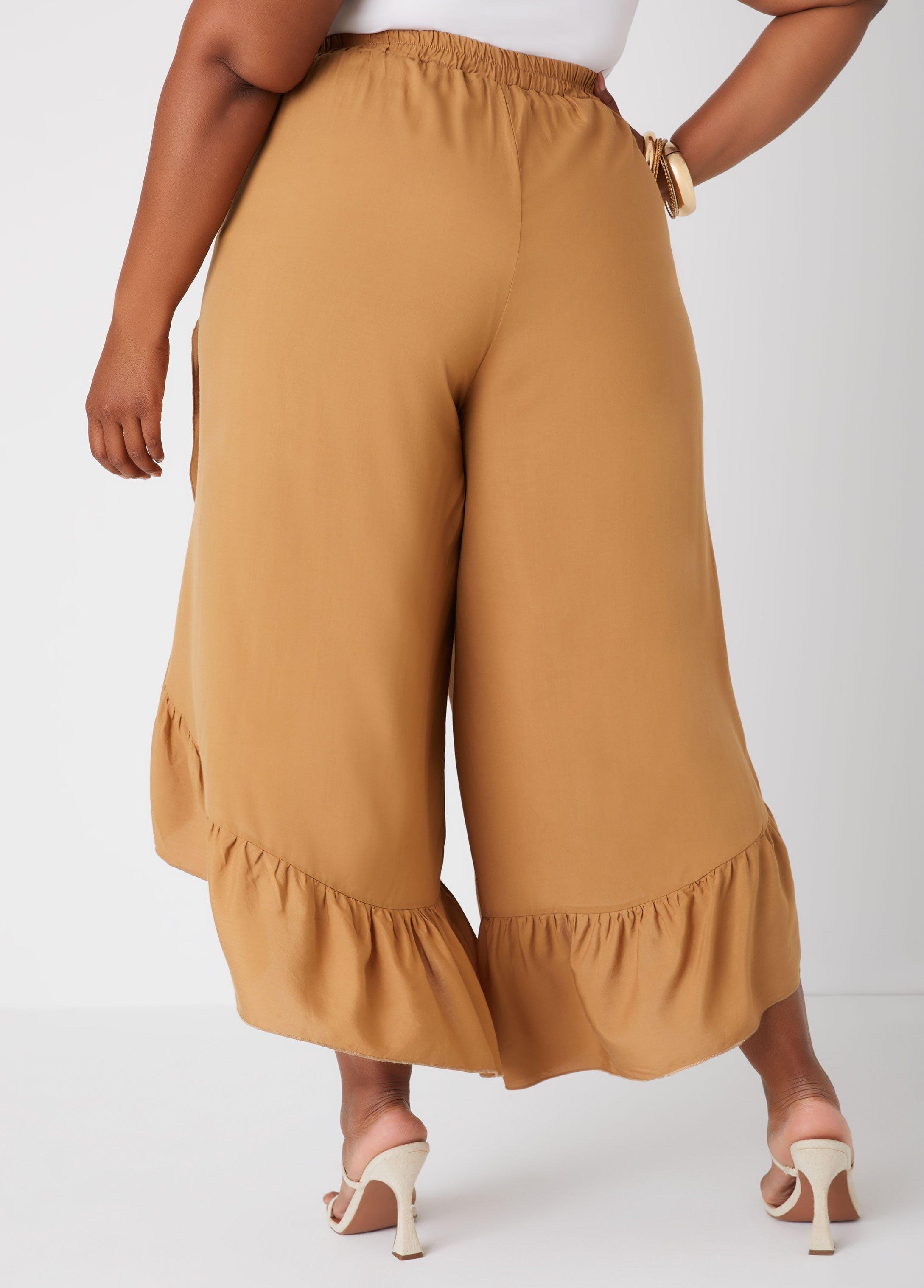 Ruffled Side Split Pants Product Image