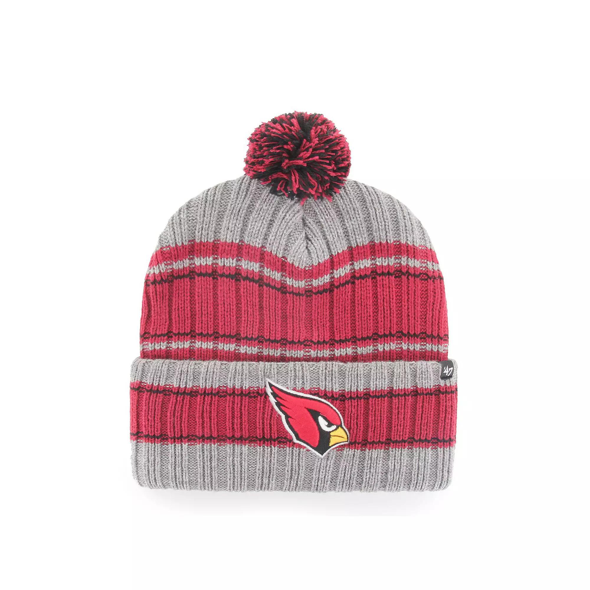 Men's '47  Graphite Arizona Cardinals Rexford Cuffed Knit Hat with Pom, Dark G Product Image