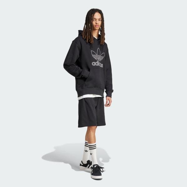 adidas Adicolor Outline Trefoil Hoodie Black S Mens Product Image