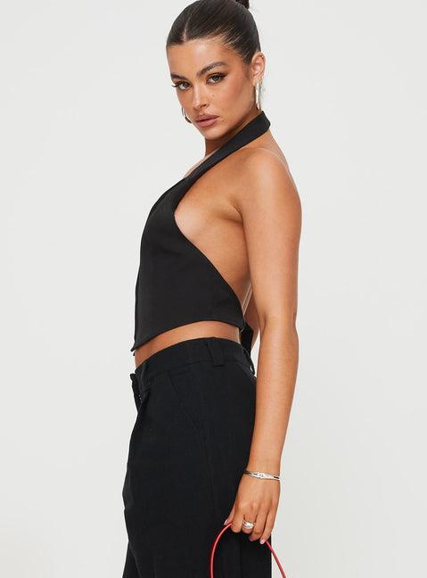 Je Suis Halter Top Onyx Product Image