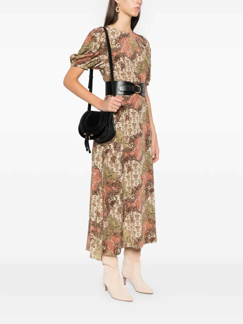 CHLOÉ Marcie Small Leather Saddle Bag In Black Product Image