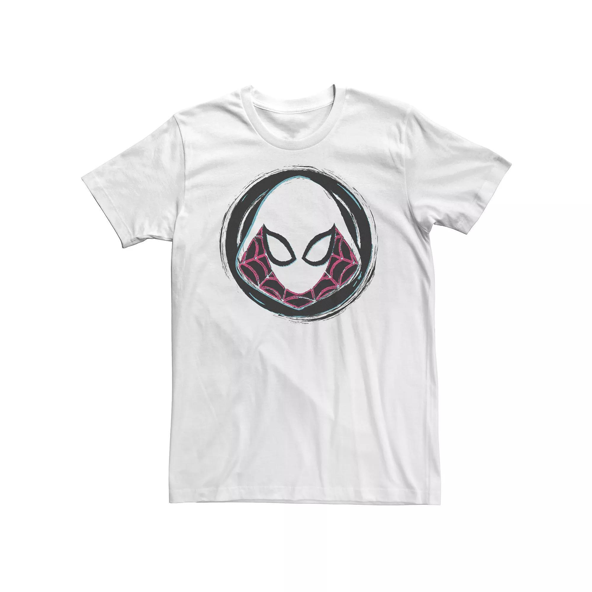 Big & Tall Marvel Spider-Gwen Face Symbol Badge Tee, Men's, Size: 4XL Tall, White Product Image