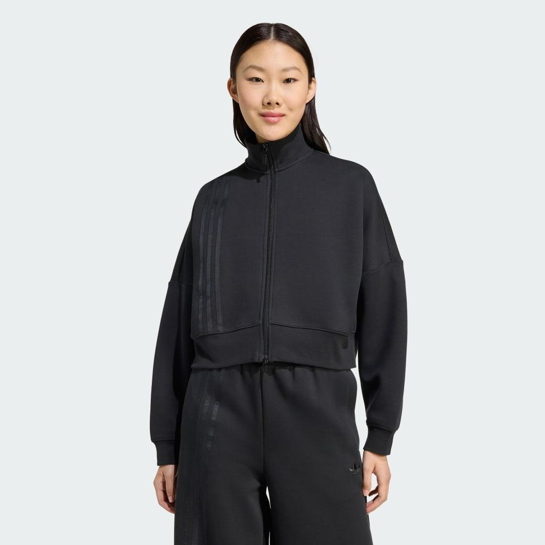 adidas Off Placed 3-Stripes Zip Up Warm Clay S Womens Product Image