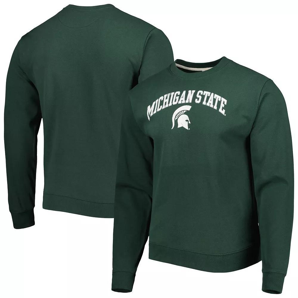 Men's League Collegiate Wear Green Michigan State Spartans 1965 Arch Essential Lightweight Pullover Sweatshirt, Size: 2XL Product Image