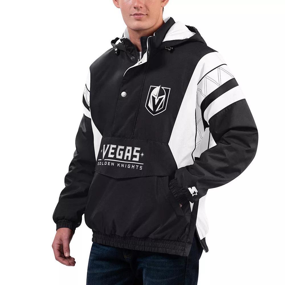 Men's Starter Black Vegas Golden Knights Home Team Half-Zip Hoodie Jacket, Size: Medium, Lvk Black Product Image