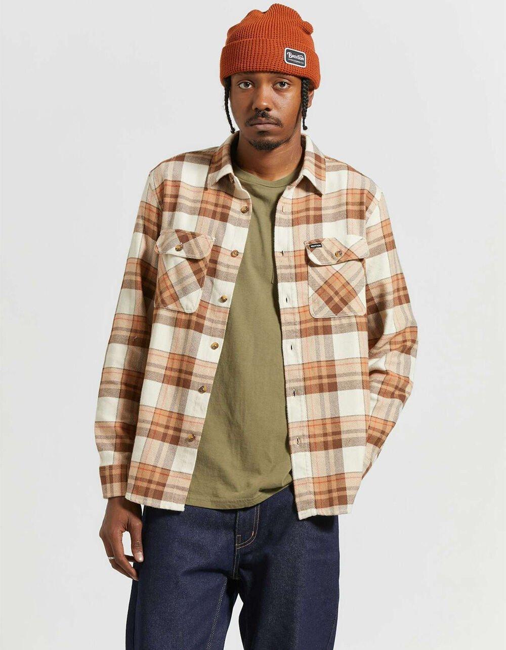 BRIXTON Bowery Mens Flannel - WHEAT Product Image