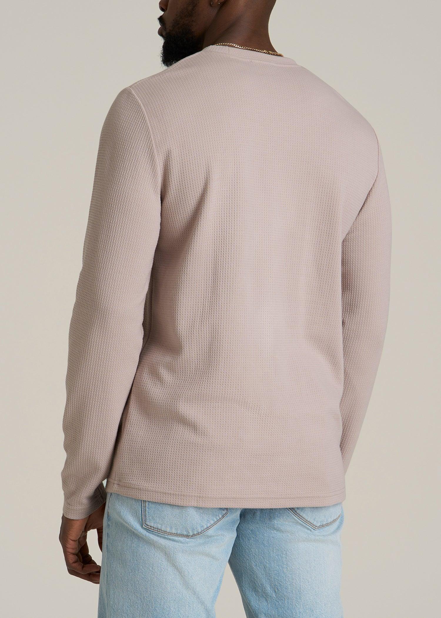 Cloud Knit Waffle Long Sleeve Tee for Tall Men in Desert Rose Male Product Image