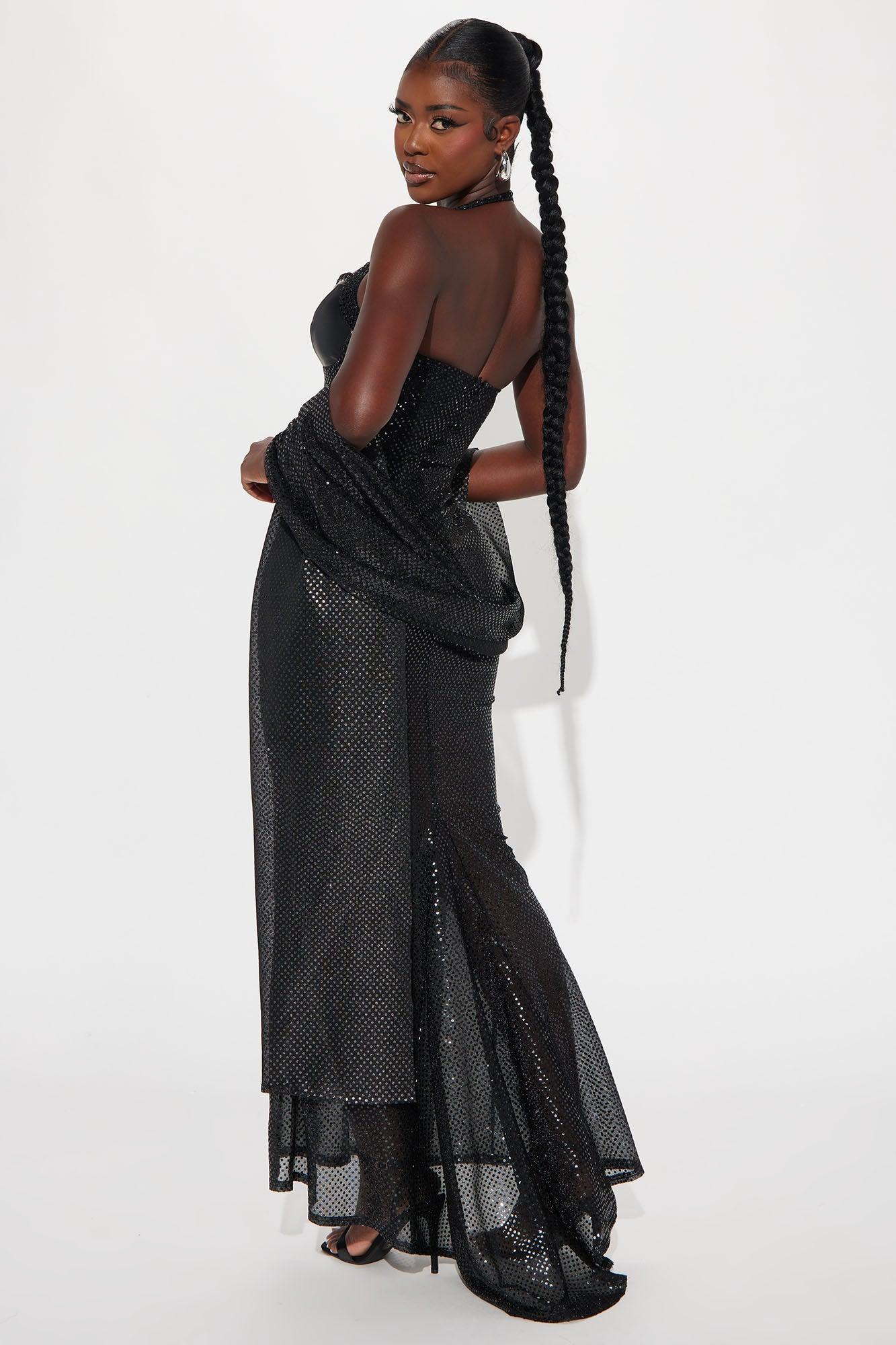Mika Sheer Maxi Dress - Black Product Image