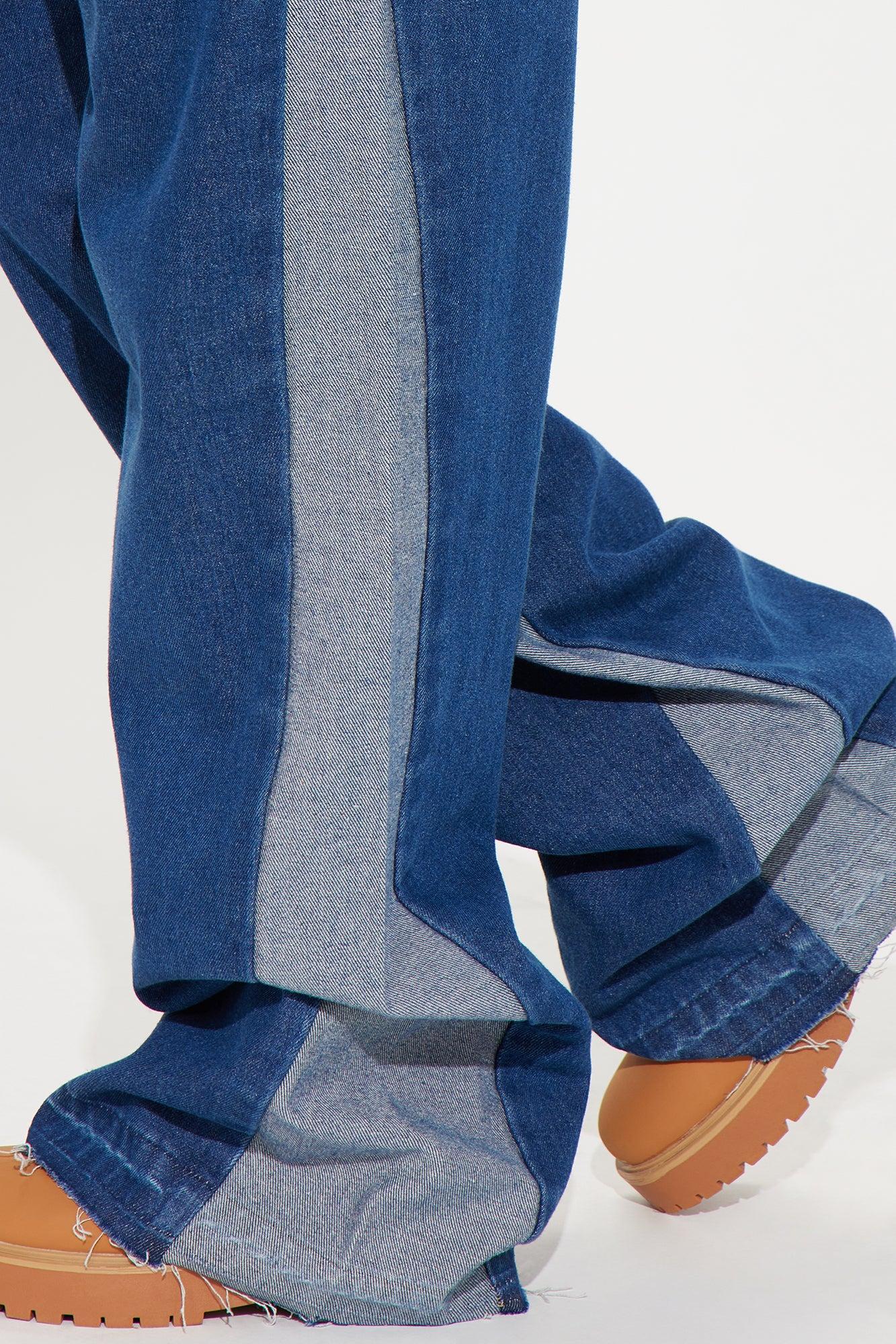 After All This Time Two Tone Baggy Jeans - Medium Wash Product Image