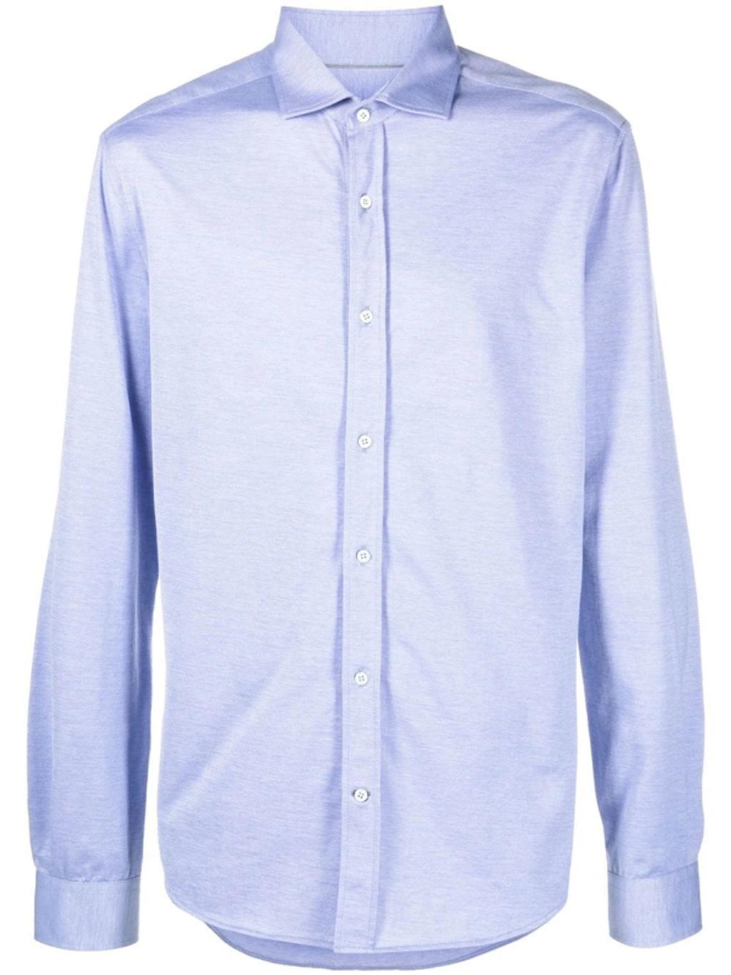 BRUNELLO CUCINELLI Long-sleeve Buttoned Shirt In Blue Product Image