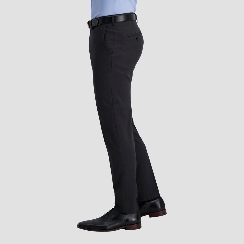 Haggar H26 Men's Stretch Slim Fit Dress Pants - Charcoal 33x30: Lightweight Polyester, Mid Rise, Skinny Leg, Machine Washable Product Image