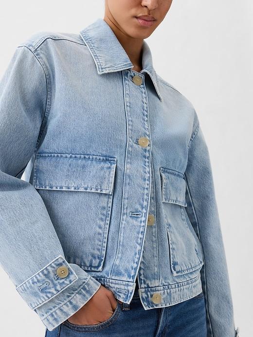 Denim Utility Shirt Jacket Product Image