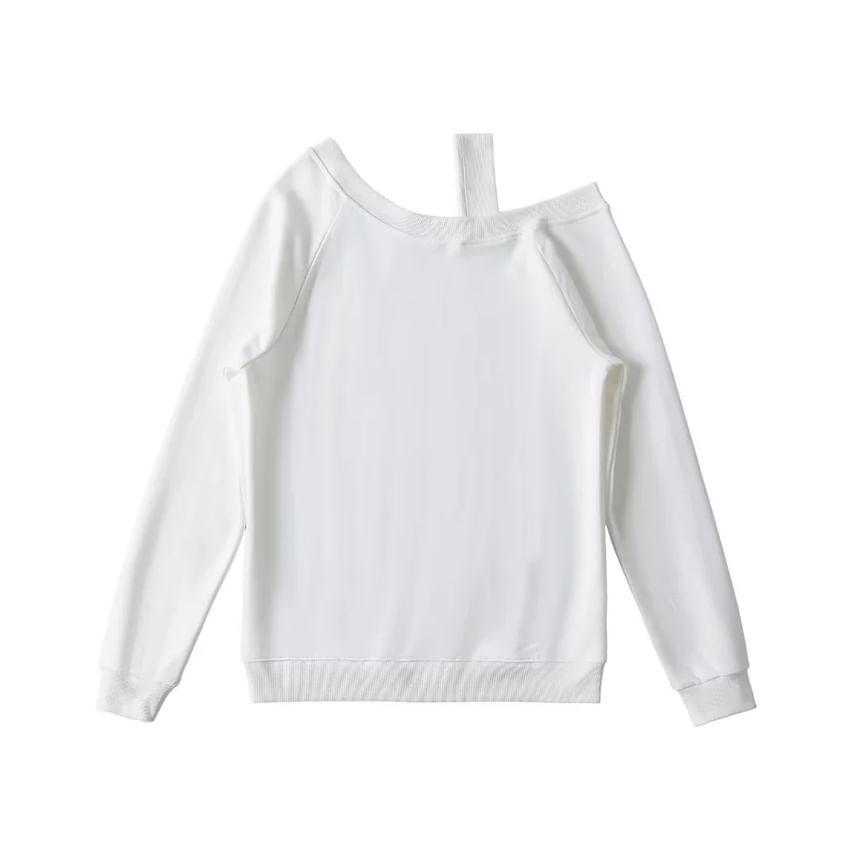 Cold-Shoulder Asymmetrical Plain Pullover Product Image