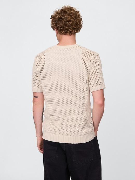Crochet Mesh Crewneck T-Shirt Product Image