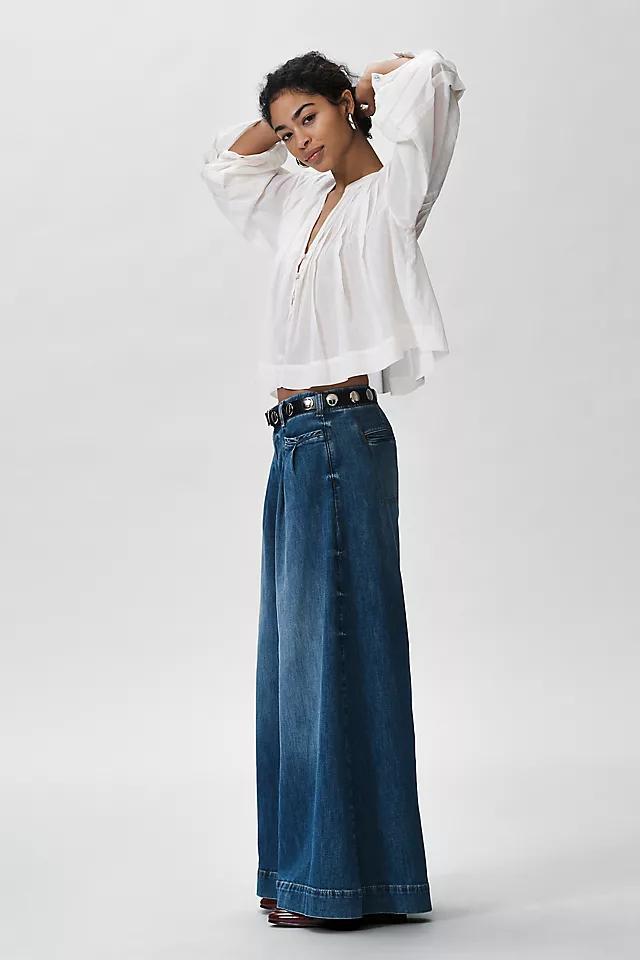 Pilcro Pleated Palazzo High-Rise Wide-Leg Jeans Product Image