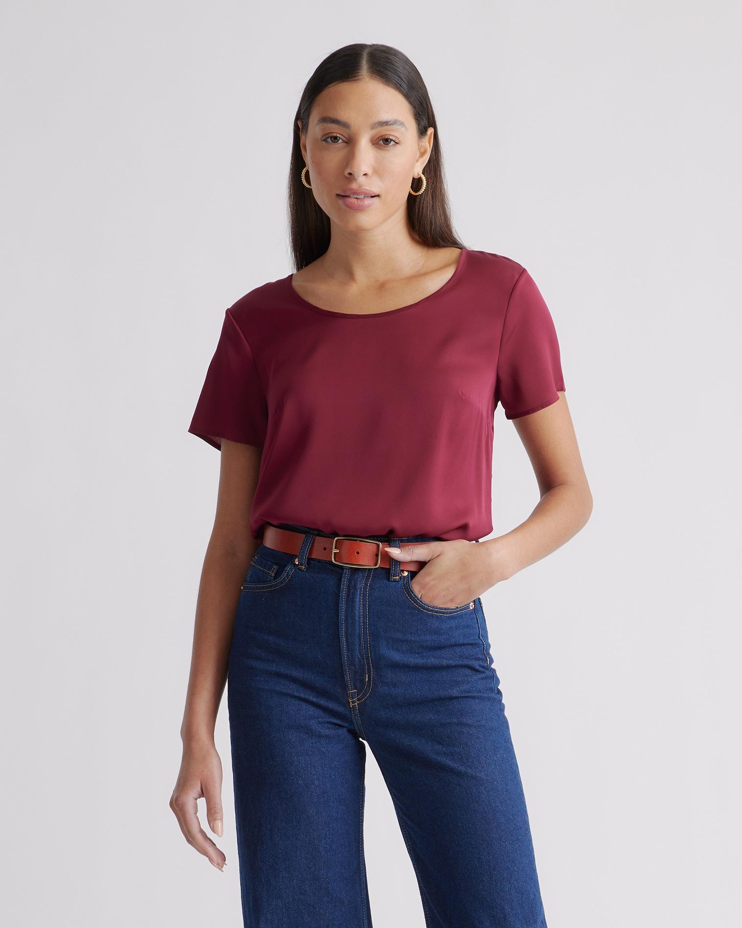 Quince | Women's Washable Stretch Silk T-Shirt Size XL Product Image