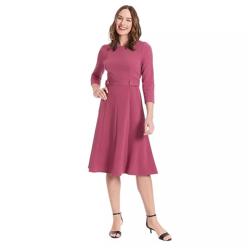 Women's London Times Side Tab Fit & Flare Dress, Size: 10, Blue Blue Product Image
