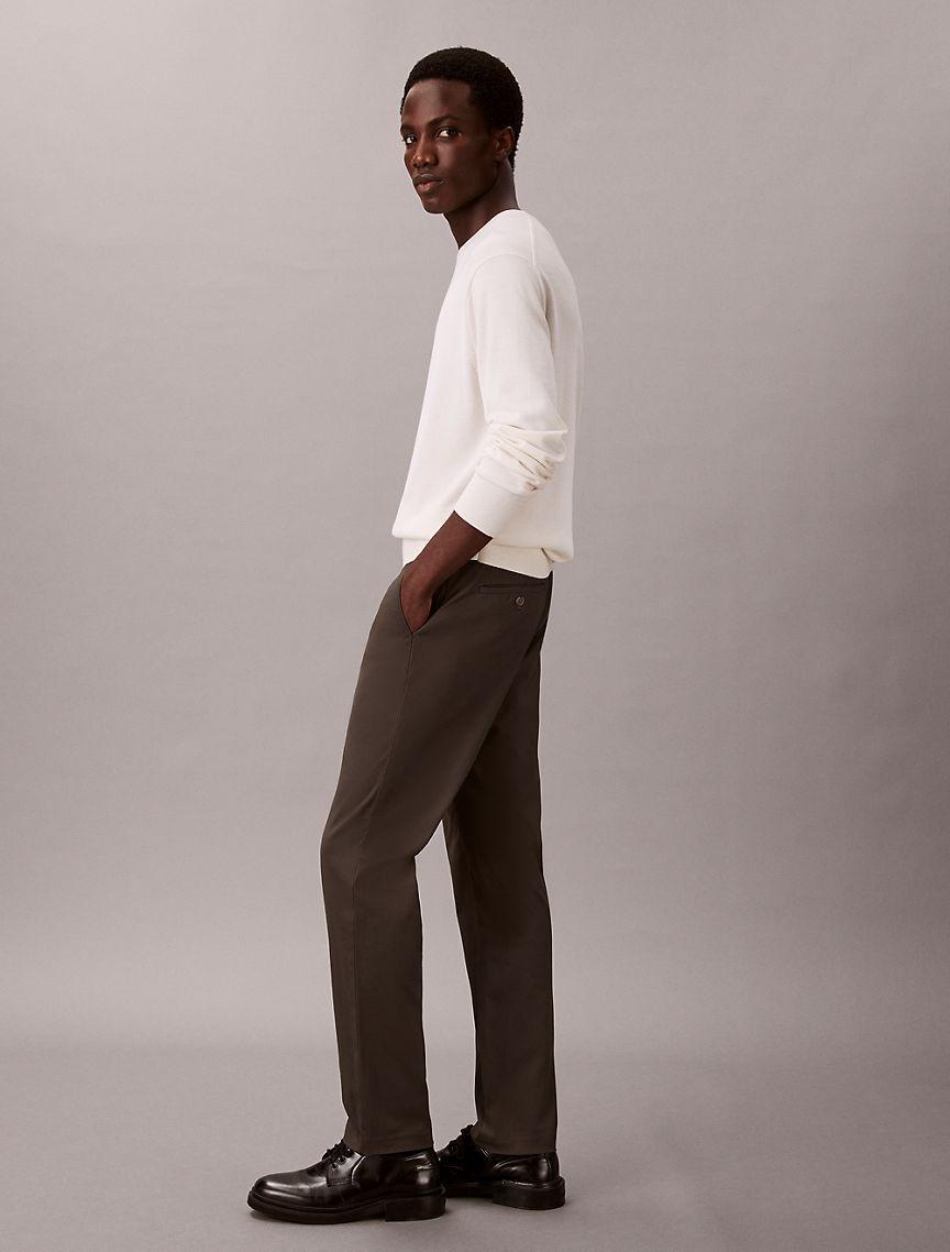 Cotton Sateen Slim Tapered Chino Pants Product Image