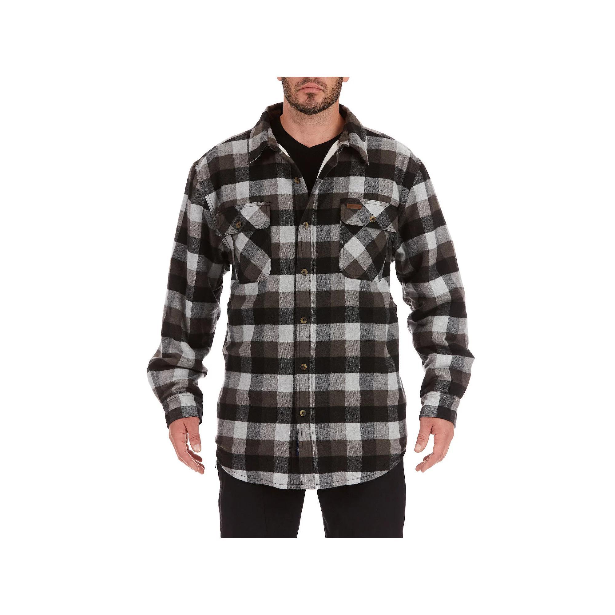 Mens Smiths Workwear Plaid Sherpa-Lined Cotton Flannel Shirt Jacket Product Image